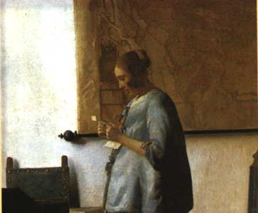 "Woman in Blue Reading a Letter" by Jan Vermeer